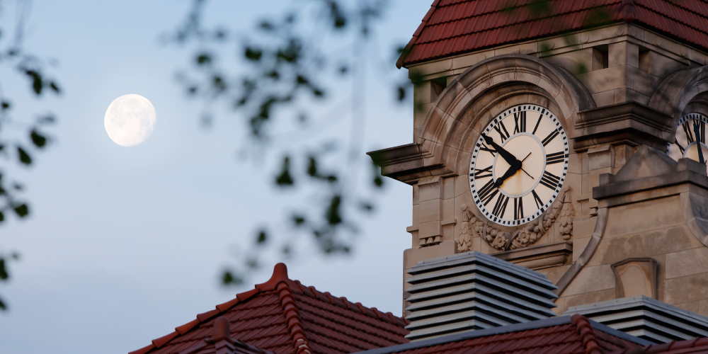 Clocktower and moon in background